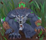  anatomically_correct anatomically_correct_genitalia animal_genitalia animal_penis anthro aroused balls breasts canid canine canis claws detailed_background digital_media_(artwork) dirt domestic_dog fangs feet fingers fog forest fur genitals glowing glowing_eyes half-erect hi_res jungle league_of_legends looking_at_viewer machine male mammal muscular muscular_anthro muscular_male nipples nude open_mouth outside paws pecs peeking_penis penis plant rhox riot_games rock sheath simple_background solo tail teeth toes tree white_body white_fur wolf 