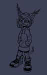  2023 anthro cigarette clothed clothing digital_media_(artwork) ear_tuft felid feline footwear fully_clothed fur hands_in_both_pockets head_tuft hoodie lynx mammal marc_(theblueberrycarrots) shoes signature smile smoking solo standing theblueberrycarrots topwear tuft 