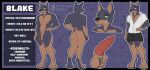  anthro balls big_balls big_penis canid canine canis dobermann domestic_dog genitals hi_res male mammal model_sheet muscular penis pinscher smile smirk solo tenkelly 
