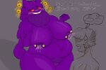  anthro blush bodily_fluids breast_milking breasts chest_tuft dialogue discodemon duo ear_piercing female generation_1_pokemon gengar genitals genny_(discodemon) hi_res human lactating larger_female male male/female mammal nintendo nipple_piercing nipples piercing pokemon pokemon_(species) pubes purple_body pussy red_eyes size_difference slightly_chubby smile taller_female thought_bubble tuft 