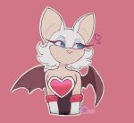  &lt;3 anthro bat bat_wings blue_eyes clothed clothing female fur hair makeup mammal membrane_(anatomy) membranous_wings outline peachyfangs rouge_the_bat sega simple_background smile solo solo_focus sonic_the_hedgehog_(series) usagimimi10 white_body white_fur white_hair white_outline wings 