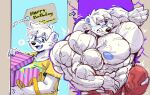  abs anthro bear big_muscles colored crimsonrabbit fur growth hi_res huge_muscles hyper hyper_muscles male mammal mars muscle_growth muscular sequence solo tagme transformation vein veiny_muscles white_body white_fur 