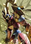 1other armor artist_name digimon digimon_(creature) full_armor fusion highres horns other_focus ryo@ solo susanoomon watermark 