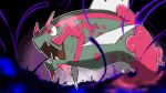  animal_focus basculegion blacknirrow commentary fangs fish from_side highres looking_down no_humans open_mouth outline pink_eyes pokemon pokemon_(creature) solo 