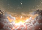  absurdres chinese_commentary cloud commentary_request gradient_sky highres no_humans original outdoors rune_xiao scenery signature sky star_(sky) starry_sky still_life sun 