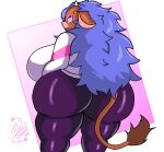 absurd_res anthro big_breasts big_butt bovid bovine breasts butt clothed clothing curvy_figure female hair hi_res huge_breasts huge_butt juki_zu mammal miko_(juki_zu) purple_hair simple_background solo thick_thighs voluptuous wide_hips 