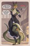  2023 anthro argonian bethesda_softworks blush bonifasko bra clothed clothing dress female green_body green_scales hi_res looking_at_viewer lusty_argonian_maid maid_uniform scales scalie solo the_elder_scrolls underwear uniform 