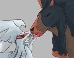  bodily_fluids deep_kiss dripping drooling duo extreme_french_kiss feral french_kissing generation_7_pokemon hi_res kissing legendary_pokemon making_out male male/male mudsdale nintendo pokemon pokemon_(species) saliva saliva_drip saliva_on_face saliva_on_tongue saliva_string silvally tarkish tears 