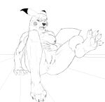  absurd_res anthro anus breasts claws fangs female generation_1_pokemon genitals greyscale hi_res hindpaw monochrome nintendo nude open_mouth pawpads paws pikachu pokemon pokemon_(species) pussy raised_leg simple_background sketch solo spread_legs spreading tail teeth zeromittens 