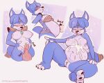  2023 accessory anthro armor belly belly_kiss big_breasts bite biting_lip black_nose blue_body blue_fur blue_hair blush bodily_fluids breasts canid canine claws clitoris cum cum_on_belly cum_on_body digital_media_(artwork) disembodied_penis female fox fur furgonomics genital_fluids genitals hair half-closed_eyes hi_res huge_breasts humanoid_genitalia humanoid_penis hybrid_genitalia hybrid_penis jewelry kissing knot knotted_humanoid_penis krystal looking_down male mammal multicolored_body multicolored_fur narrowed_eyes navel navel_fetish navel_play nintendo nipples penis pregnant pregnant_female pussy ring signature sitting star_fox tail tail_accessory tail_jewelry tail_ring toe_claws tongue tongue_out two_tone_body two_tone_fur white_body white_fur wildegems 