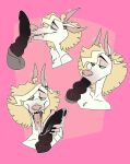  anthro balls bedroom_eyes belgian_shepherd blonde_hair cadaverrdog canid canine canis domestic_dog ear_piercing ear_ring erection fangs fellatio fur genitals green_sclera hair half-closed_eyes herding_dog hi_res issac_(cadaverrdog) knot licking mammal narrowed_eyes open_mouth open_smile oral oral_penetration pastoral_dog penetration penile penis penis_lick piercing pink_background ring_piercing seductive sex sheepdog simple_background smile solo_focus teeth tongue tongue_out tongue_piercing unusual_anatomy unusual_genitalia unusual_penis white_body white_fur 