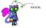  2022 antennae_(anatomy) anthro arm_warmers armwear arthropod atomic_cat bottomwear bra bracelet clothing domestic_cat english_text eyewear felid feline felis fur glowing glowing_antennae glowstick_necklace goggles green_antennae green_eyewear green_goggles green_hair hair hair_extensions highlights_(coloring) hybrid j4m jam_(character) jewelry legwear magenta_hair mammal mismatched_socks missing_texture multicolored_armwear multicolored_clothing navel navel_piercing piercing purple_body purple_fur rainbow_armwear rainbow_clothing red_hair scene_kid shorts solo sports_bra text thigh_highs underwear 