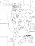  2018 anthro baseball_bat bat_(object) bottomless bottomless_anthro bottomless_female bottomwear clothed clothing convenient_censorship domestic_cat felid feline felis female fur hi_res looking_at_viewer mae_borowski mammal marcushunter navel night_in_the_woods notched_ear panties panties_around_ankle paws poster raised_tail shirt shorts signature sitting sitting_on_bench solo tail teasing teasing_viewer tongue tongue_out topwear trash_can underwear undressing whiskers 