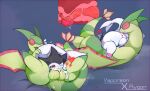  &lt;3 69_position absurd_res anal anonymous_artist anus balls balls_deep blush bodily_fluids cum cum_in_mouth cum_inside duo eeveelution feral flygon generation_1_pokemon generation_3_pokemon genital_fluids genitals green_body grey_background hi_res internal lying male male/male nathan_(sanseon) nintendo on_back oral penetration pokemon pokemon_(species) rimming sex simple_background text tongue vaporeon white_body wings 