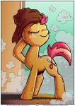  ambiguous_nudity animated babs_seed_(mlp) bathroom cutie_mark earth_pony equid equine female feral friendship_is_magic hasbro horse mammal my_little_pony pony solo steam towel towel_on_head water_droplets wet whateverbender 