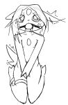  ambiguous_gender anthro bdsm black_and_white blush bondage bound covering covering_crotch dedepinel feathers forehead_gem generation_2_pokemon hair hi_res kholi_(dedepinel) kneeling line_art line_art_only monochrome nintendo non-shaded pokemon pokemon_(species) restraints shaking simple_background sitting sketch sneasel solo tail_feathers trembling 