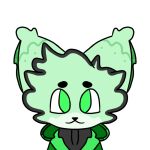  anthro black_eyebrows bust_portrait cheek_tuft clothed clothed_male clothing domestic_cat ear_markings ear_tuft eyebrows eyebrows_over_eyes facial_markings facial_tuft felid feline felis fluffy fur green_body green_clothing green_eyes green_fur green_inner_ear_fluff head_markings head_tuft hood hoodie inner_ear_fluff inner_ear_markings looking_at_viewer male mammal markings nagonish no_shading noodle_(nagonish) portrait simple_background smile smiling_at_viewer solo text text_on_clothing topwear tuft 