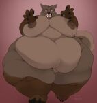  2021 absurd_res anthro belly_rolls belly_tuft big_breasts breasts brown_body brown_nipples canid canine chubby_cheeks claws crotch_tuft fat_arms fat_legs female gnoll hi_res huge_belly huge_breasts huge_calves huge_hips huge_thighs hyena kela_(teddypimm) licking licking_lips mammal nipples obese obese_anthro obese_female overweight overweight_anthro overweight_female remivalism sharp_teeth solo teeth thick_calves thick_thighs tongue tongue_out tuft walking_towards_viewer 
