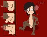  absurd_res an_american_tail anthro balls don_bluth erection flaccid foreskin fur genitals half-erect hi_res male mammal mouse mouseboy_(artist) murid murine nude partially_retracted_foreskin penis rodent sitting smile solo tony_toponi 