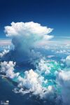  artist_logo blue_sky cloud dated day from_above highres island no_humans ocean original outdoors scenery sky twitter_username yucong_tang 