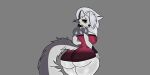  absurd_res anthro big_breasts big_butt breasts butt clothed clothing curvy_figure female hair helluva_boss hi_res long_hair loona_(helluva_boss) skimpy solo tight_clothing xionthedog 