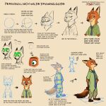  anthro canid canine disney english_text fox fur hi_res how-to male mammal nick_wilde pose red_body red_fur reference_image smile solo standing text ydk1226 zootopia 