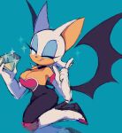  anthro bat big_breasts breasts chaos_emerald cleavage clothed clothing female gem green_eyes mammal rouge_the_bat sega solo sonic_the_hedgehog_(series) zzavok 