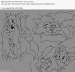  azoth_(macchiato_fox) bite cheek_lick collar ear_bite face_lick family female feral generation_1_pokemon generation_8_pokemon hair hi_res latte_(macchiato_fox) licking long_ears long_hair macchiato_fox male multi_tail nickit ninetales nintendo playing pokemon pokemon_(species) resting_on_tail sleeping smile smiling_at_each_other suffering tail tongue tongue_out 