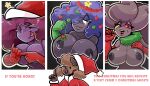  anthro banette big_breasts blush bodily_fluids breast_milking breasts brown_body canid canine canis christmas christmas_clothing christmas_headwear christmas_tree clothing digital_media_(artwork) english_text female fingers gastly generation_1_pokemon generation_3_pokemon generation_4_pokemon generation_7_pokemon ghost group hair hat headgear headwear hi_res holidays kiss_the_carrot lactating looking_at_viewer malpo_(carrot_kiss) mammal milk mismagius nintendo nipples nude open_mouth petra_(carrot_kiss) plant pokemon pokemon_(species) rika_(carrot_kiss) rockruff santa_hat sayi_(carrot_kiss) shaded simple_background smile spirit text tree 