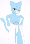  anthro areola bathrobe_only breasts cartoon_network domestic_cat felid feline felis female genitals hi_res kobradraws looking_at_viewer mammal nicole_watterson nipples open_mouth open_smile pussy smile smiling_at_viewer solo the_amazing_world_of_gumball 