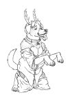  anthro anthro_to_feral antlers baggy_clothing begging begging_pose blindman12 bottomwear breath canid canine canis cervine clothed clothing collar deer domestic_dog eye_scar facial_scar feral feral_transformation horn hypnosis male mammal mind_control monochrome neck_tuft panting partially_clothed paws plantigrade pose ra&#039;deer scar shirt shirt_down shorts shorts_down sketch tongue tongue_out topwear transformation tuft 