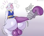  anthro backsack balls big_butt butt clothed clothing generation_1_pokemon genitals hi_res huge_butt jinu legendary_pokemon male martial_arts_style_mewtwo mewtwo nintendo no_underwear pokemon pokemon_(species) tail tail_grab thick_thighs 