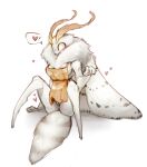  absurd_res antennae_(anatomy) anthro apron apron_only arthropod bent_legs clothing female female/female genitals hi_res insect insect_wings lepidopteran lepidopteran_wings mosstheif mostly_nude moth neck_tuft pussy solo spread_legs spreading tongue tongue_out tuft venus_(mosstheif) wings 