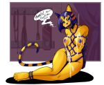  2023 angry animal_crossing ankha_(animal_crossing) anthro areola arms_tied bdsm black_latex blue_areola blue_eyes blue_hair blue_nipples blue_nose blue_pussy blush bodily_fluids bondage bound breasts clothing cum cum_in_hair cum_on_body cum_on_breasts cum_on_clothing cum_on_face cum_on_fur cum_on_leg cum_on_pussy cumshot digital_media_(artwork) domestic_cat ejaculation english_text erect_nipples exclamation_point eyebrows eyelashes eyeliner felid feline felis female fur gag gagged gagged_talk gagging genital_fluids genitals hair harness harness_gag hi_res inner_ear_fluff latex legs_tied legwear makeup malkytea mammal markings multicolored_body multicolored_fur multicolored_hair multicolored_tail muzzle_(object) narrowed_eyes navel nintendo nipples open_mouth pussy restrained restrained_arms restrained_legs restraints ring_gag rope rope_bondage rope_harness simple_background solo speech_bubble striped_markings striped_tail stripes submissive submissive_anthro submissive_female tail tail_markings text tuft two_tone_body two_tone_fur two_tone_hair two_tone_tail underwear whip yellow_body yellow_fur 