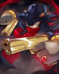  4:5 anthro artist_name cosplay crossover crossover_cosplay eulipotyphlan golden_gun hedgehog male mammal ring ry-spirit sega shadow_the_hedgehog solo sonic_the_hedgehog_(series) the_shadow 