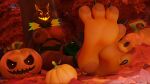  3d_(artwork) anklet anthro areola armor autumn autumn_leaves barefoot big_breasts bigdogenzo black_claws blender_(software) breasts brown_areola brown_body brown_nipples canid canine canis claws clothing digital_media_(artwork) epic_games feet female food foot_fetish foot_focus forest fortnite fruit fur fur_trim_(clothing) glowing glowing_eyes glowing_mouth holidays jack-o&#039;-lantern jewelry leaves_on_ground leg_armor mammal multicolored_body nipples nude orange_body outside pack_leader_highwire pawpads paws plant plantigrade pumpkin smile solo toes tree two_tone_body two_tone_feet wolf 