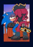  absurd_res anthro balls biped blush bodily_fluids duo genitals hi_res knuckles_the_echidna male male/male penis pirate sega ship sonic_the_hedgehog sonic_the_hedgehog_(series) stargemmedampharos sweat vehicle watercraft 