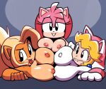  2023 activision amy_rose animal_humanoid anthro areola arm_support bandicoot big_breasts black_eyes blonde_hair blue_earrings breasts cat_humanoid cat_peach cat_suit_(mario) coco_bandicoot countershade_face countershade_torso countershading crash_bandicoot_(series) crossover digital_drawing_(artwork) digital_media_(artwork) ear_piercing eulipotyphlan eyelashes felid felid_humanoid feline feline_humanoid female glistening glistening_body glistening_skin group hair half-closed_eyes hedgehog hi_res humanoid long_hair looking_at_viewer lying mammal mammal_humanoid mario_bros marsupial multicolored_body multicolored_face multicolored_skin narrowed_eyes naughty_face nintendo nipples on_side orange_body orange_skin piercing pink_hair ponytail princess_peach sega short_hair smile smiling_at_viewer sonic_the_hedgehog_(series) tan_body tan_countershading tan_skin tied_hair tongue tongue_out trio two_tone_body two_tone_face two_tone_skin yopy 