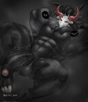  abs balls black_body genitals genshin_impact hi_res hilichurl horn humanoid male mihoyo mitachurl muscular muscular_male nude pecs penis solo triceps vein veiny_penis 