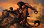  abs anal anal_penetration animal_genitalia animal_penis anthro anthro_penetrating anthro_penetrating_human bald big_dom_small_sub brown_mane dark_body dark_skin dominant duo erection eye_contact felid fur genitals grass hand_on_chest hi_res human human_on_anthro human_penetrated interspecies larger_anthro larger_male lion looking_at_another male male/male male_penetrated male_penetrating male_penetrating_male mammal mane markings muscular muscular_anthro muscular_male nipples nude orange_body orange_fur outside_sex pantherine pecs penetration penile penile_penetration penis penis_in_ass plant rock s_anima sex size_difference smaller_human smaller_male smaller_penetrated tree tribal tribal_markings 