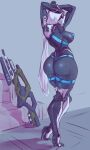  absurd_res big_butt breasts butt drasai exoprimal exposed_breasts female hi_res machine nipples pinup pose raised_arms rear_view robot saidra solo standing stretching thick_thighs vigilant_(exoprimal) wide_hips 