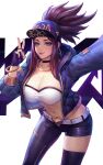  absurdres akali breasts commission curvy highres k/da_(league_of_legends) k/da_akali pixiv_commission plump v veins veiny_breasts zhengwei_(nobber) 