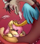  antlers beard black_hair blue_body blue_feathers blush bodily_fluids brown_body brown_fur chimera cum cum_in_mouth cum_inside discord_(mlp) draconequus equid equine eyebrows eyelashes eyes_closed facial_hair fangs feathered_wings feathers fellatio female feral feral_on_feral fluttershy_(mlp) friendship_is_magic fur genital_fluids genitals grey_body grey_fur hair hasbro horn long_neck male male/female mammal my_little_pony one_eye_closed oral pegasus penile penis pink_hair red_tail rtootb saliva sex spikes sweat tail talons teeth vein veiny_penis wings yellow_body yellow_feathers yellow_fur 