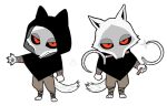  anthro arm_strap arm_wrapping arm_wraps armband armwear barefoot big_eyes black_ears black_nose black_pupils black_sclera bottomwear canid canine canis chibi cloak clothed clothing death_(puss_in_boots) dreamworks dual_holding dual_wielding facial_markings feet fist fluffy fluffy_tail frown fur grey_body grey_fur grey_pawpads half-closed_eyes head_markings hi_res holding_object holding_weapon hood hood_down hood_up hoodie in_mouth long_tail looking_at_viewer male mammal markings mask_(marking) mostly_clothed multicolored_body multicolored_fur narrowed_eyes no_shoes pants patto_pib pawpads poncho prick_ears pupils puss_in_boots_(film) puss_in_boots_the_last_wish raised_clothing raised_hoodie raised_topwear red_eyes sickle signature simple_background solo sparkles standing string tail topwear two_tone_body two_tone_fur weapon white_background white_body white_fur wolf wrap wrapped_arms wraps 
