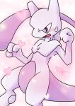  &lt;3 3_fingers ambiguous_gender bodily_fluids chaba feral fingers generation_1_pokemon hi_res legendary_pokemon light_blush looking_down mewtwo monotone_body multicolored_body nintendo open_mouth pink_background pokemon pokemon_(species) purple_body purple_eyes simple_background solo sweat sweatdrop tongue two_tone_body 