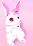  absurd_res anus butt female genitals hi_res jewelpet lagomorph leporid looking_at_viewer mammal pink_background pink_eyes plump_labia plushcrochet pussy rabbit ruby_(jewelpet) sanrio semi-anthro simple_background solo tail white_body 