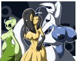  2010 absurd_res anthro areola bedroom_eyes big_breasts big_butt blacksen blue_areola blue_eyes blue_nipples breasts butt celebi female generation_2_pokemon generation_3_pokemon gloves_(marking) green_areola green_body green_nipples group hand_behind_head hand_on_breast hi_res holding_breast huge_breasts humanoid legendary_pokemon looking_at_viewer lugia markings mawile multicolored_body narrowed_eyes nintendo nipples nude one_eye_closed pokemon pokemon_(species) red_eyes seductive side_boob smile tan_areola tan_nipples tongue tongue_out trio two_tone_body yellow_body 