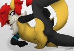  anthro anus balls braixen braxiss_(character) colored darkholm1 generation_6_pokemon genitals male nintendo penis pokemon pokemon_(species) presenting smile solo spread_legs spreading tail 