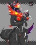  absurd_res anthro big_breasts breasts female genitals hi_res machine niko3rasu protogen pussy solo thick_thighs 