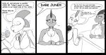  2018 anthro big_breasts bracelet breasts choker clothed clothing dark_june_(justathereptile) desk digital_media_(artwork) duo english_text eyeshadow female furniture grey_body grey_scales grey_skin greyscale herm_(lore) intersex_(lore) interview jewelry june_(justathereptile) justathereptile komodo_dragon lizard looking_at_viewer makeup microphone monitor_lizard monochrome narrowed_eyes necklace non-mammal_breasts questions_and_answers reptile scales scalie scutes shirt simple_background smile sparkles speech_bubble suit table tank_top text topwear watermark 
